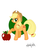 Size: 700x920 | Tagged: safe, artist:notmrscollins, artist:royallycrimson, applejack, earth pony, pony, g4, female, obligatory apple, solo