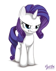 Size: 704x896 | Tagged: safe, artist:mysticalpha, rarity, pony, unicorn, g4, angry, female, rarity is not amused, solo