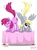 Size: 749x1000 | Tagged: safe, artist:mysticalpha, berry punch, berryshine, derpy hooves, earth pony, pegasus, pony, g4, butt, butt shake, drunk, eyes closed, female, mare, plot, raised tail, tail, tail wag