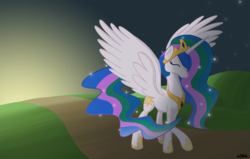 Size: 1600x1019 | Tagged: safe, artist:aoshistark, princess celestia, pony, g4, female, solo