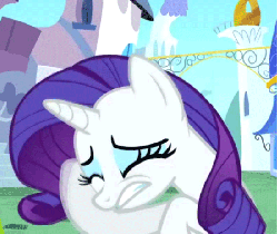 Size: 550x463 | Tagged: safe, screencap, rarity, pony, unicorn, g4, season 2, sweet and elite, animated, cropped, eyes closed, female, gritted teeth, loop, solo