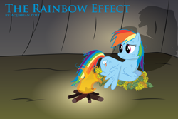 Size: 6000x4000 | Tagged: safe, artist:joey, rainbow dash, pegasus, pony, g4, absurd resolution, campfire, fanfic art, female, mare, solo, vector