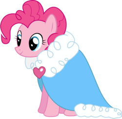 Size: 5120x5000 | Tagged: safe, artist:joey, pinkie pie, earth pony, pony, g4, secret of my excess, absurd resolution, cape, clothes, dress, female, heart, mare, simple background, solo, taffeta cape, transparent background, vector