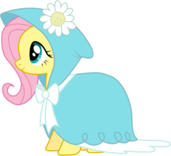 Size: 5472x5000 | Tagged: safe, artist:joey, fluttershy, pegasus, pony, g4, secret of my excess, absurd resolution, bowtie, cape, clothes, dress, female, flower, hood, hooded cape, mare, simple background, solo, taffeta cape, transparent background, vector