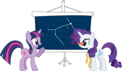 Size: 3500x2031 | Tagged: safe, artist:joey, rarity, twilight sparkle, pony, unicorn, g4, duo, duo female, female, glasses, high res, mare, rarity's glasses, simple background, transparent background, unicorn twilight, vector