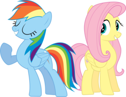 Size: 5000x3854 | Tagged: safe, artist:joey, fluttershy, rainbow dash, g4, simple background, transparent background, vector