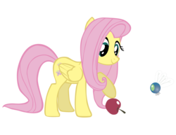 Size: 3500x2705 | Tagged: safe, artist:joey, fluttershy, parasprite, g4, high res, simple background, transparent background, vector