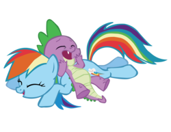 Size: 3500x2705 | Tagged: safe, artist:joey, rainbow dash, spike, g4, high res, simple background, transparent background, vector