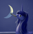 Size: 900x935 | Tagged: safe, artist:grayma1k, princess luna, alicorn, pony, g4, crescent moon, female, moon, mouth hold, paintbrush, painting, s1 luna, solo