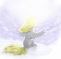 Size: 1000x970 | Tagged: safe, artist:grayma1k, derpy hooves, pegasus, pony, g4, cloud, cloudy, epic derpy, female, mare, solo
