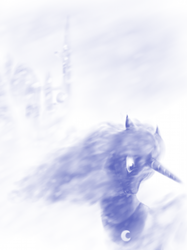 Size: 800x1071 | Tagged: safe, artist:grayma1k, princess luna, alicorn, pony, g4, blizzard, female, monochrome, snow, snowfall, solo, wind, windswept mane