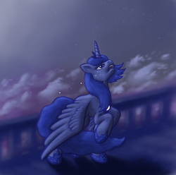 Size: 900x892 | Tagged: safe, artist:grayma1k, princess luna, alicorn, pony, g4, alone, crying, female, s1 luna, solo