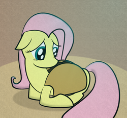 Size: 900x833 | Tagged: safe, artist:mrwoo6, fluttershy, pegasus, pony, g4, clothes, costume, female, floppy ears, food, food costume, looking down, lying down, mare, sad, solo, taco