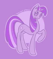 Size: 877x966 | Tagged: safe, artist:sparva, twilight sparkle, pony, unicorn, g4, female, mare, outline, raised hoof, smiling, solo