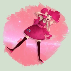 Size: 2292x2292 | Tagged: safe, artist:sayamis, pinkie pie, human, g4, female, high res, humanized, solo