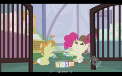 Size: 640x400 | Tagged: safe, screencap, pinkie pie, pound cake, pumpkin cake, g4, youtube caption