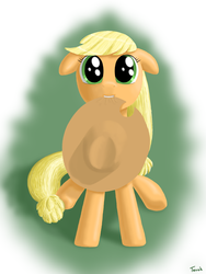 Size: 1621x2157 | Tagged: safe, artist:ter0k, applejack, earth pony, pony, g4, cute, female, looking at you, mouth hold, sitting, solo