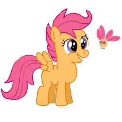 Size: 540x540 | Tagged: safe, artist:ter0k, scootaloo, parasprite, g4, female, filly, foal, simple background, solo, transparent background