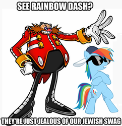 Size: 592x611 | Tagged: artist needed, source needed, safe, rainbow dash, g4, crossover, doctor eggman, image macro, male, sonic the hedgehog (series)