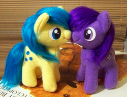 Size: 753x575 | Tagged: safe, artist:voodoo-tiki, blossom, bubbles (g1), g1, g4, g1 to g4, generation leap, irl, photo, plushie