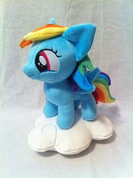 Size: 900x1205 | Tagged: safe, artist:planetplush, rainbow dash, pegasus, pony, g4, cloud, female, filly, filly rainbow dash, irl, mare, photo, plushie, solo