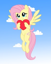 Size: 4500x5700 | Tagged: safe, artist:verulence, fluttershy, pegasus, pony, g4, absurd resolution, cute, female, happy, heart, mare, shyabetes, smiling