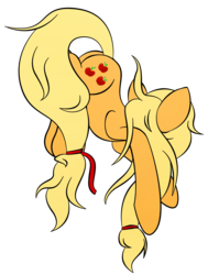 Size: 1438x1904 | Tagged: safe, artist:zomgitsalaura, applejack, earth pony, pony, g4, bucking, female, simple background, solo, transparent background