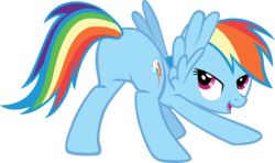 Size: 5911x3504 | Tagged: safe, artist:sircinnamon, rainbow dash, pegasus, pony, g4, butt, featureless crotch, female, lidded eyes, mare, plot, rainbutt dash, simple background, solo, transparent background, vector