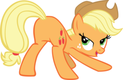 Size: 5604x3641 | Tagged: safe, artist:sircinnamon, applejack, earth pony, pony, g4, applebutt, butt, face down ass up, featureless crotch, female, looking back, plot, simple background, solo, sunshine sunshine, transparent background, vector