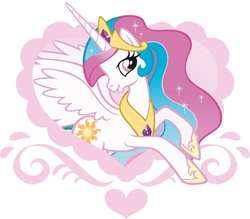 Size: 804x704 | Tagged: artist needed, source needed, safe, princess celestia, pony, g4, female, heart, simple background, solo, sparkly mane, stock vector, vector, white background