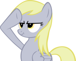 Size: 4576x3704 | Tagged: safe, artist:sircinnamon, edit, derpy hooves, pegasus, pony, g4, female, mare, rainbow dash salutes, recolor, salute, scrunchy face, simple background, solo, transparent background, underp, vector