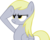 Size: 4576x3704 | Tagged: safe, artist:sircinnamon, edit, derpy hooves, pegasus, pony, g4, female, mare, rainbow dash salutes, recolor, salute, scrunchy face, simple background, solo, transparent background, underp, vector