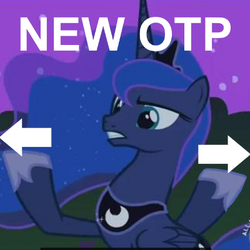 Size: 400x400 | Tagged: safe, princess luna, g4, exploitable meme, meta, new otp, otp, solo