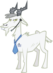 Size: 1484x2024 | Tagged: safe, artist:sircinnamon, goat, g4, cloven hooves, name tag, necktie, simple background, transparent background, vector