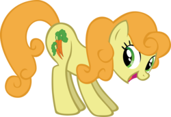 Size: 2429x1663 | Tagged: safe, artist:sircinnamon, carrot top, golden harvest, earth pony, pony, g4, female, fun pose, look at my butt, mare, simple background, solo, transparent background, vector