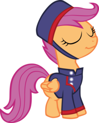 Size: 3367x4190 | Tagged: safe, artist:sircinnamon, scootaloo, pegasus, pony, family appreciation day, g4, cute, cutealoo, eyes closed, female, filly, scootagram, simple background, solo, transparent background, vector
