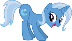 Size: 2573x1477 | Tagged: safe, artist:sircinnamon, trixie, pony, unicorn, g4, female, fun pose, looking back, open mouth, simple background, smiling, solo, transparent background, vector