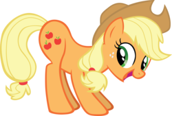 Size: 2388x1617 | Tagged: safe, artist:sircinnamon, applejack, earth pony, pony, g4, female, fun pose, simple background, solo, transparent background, vector