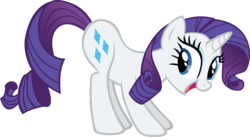 Size: 2846x1560 | Tagged: safe, artist:sircinnamon, rarity, pony, unicorn, g4, female, fun pose, horn, look at my butt, mare, simple background, solo, transparent background, vector
