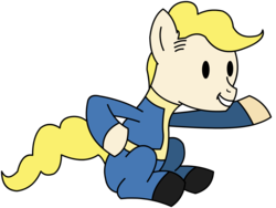 Size: 2000x1500 | Tagged: safe, pony, clothes, fallout, grin, ponified, simple background, smiling, solo, transparent background, vault boy