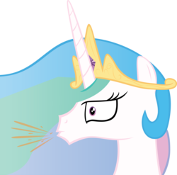 Size: 3956x3911 | Tagged: safe, artist:sircinnamon, princess celestia, pony, g4, female, high res, mare, simple background, solo, spit take, transparent background, vector