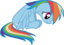 Size: 6561x4662 | Tagged: safe, artist:sircinnamon, rainbow dash, pegasus, pony, g4, absurd resolution, sad, simple background, solo, transparent background, vector