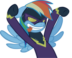 Size: 2797x2252 | Tagged: safe, artist:sircinnamon, rainbow dash, pony, g4, luna eclipsed, clothes, costume, high res, shadowbolt dash, shadowbolts, shadowbolts costume, simple background, solo, transparent background, vector