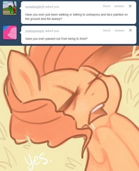 Size: 651x800 | Tagged: dead source, safe, artist:dhui, pinkie pie, ask tired pie, g4, sleeping, tumblr