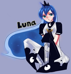 Size: 1080x1130 | Tagged: safe, artist:lupreia, princess luna, human, g4, female, horn, horned humanization, humanized, simple background, solo