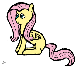 Size: 1221x1074 | Tagged: safe, artist:joze, fluttershy, g4, :o, doodle, folded wings, open mouth, simple background, sitting, white background, wings