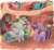 Size: 900x825 | Tagged: safe, artist:leavingcrow, derpy hooves, twilight sparkle, pony, g4, bipedal, book, book fort, duo, golden oaks library, library