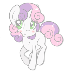 Size: 900x900 | Tagged: dead source, safe, artist:rannarbananar, sweetie belle, pony, unicorn, g4, blushing, female, filly, foal, simple background, smiling, solo, transparent background