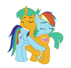 Size: 1402x1339 | Tagged: safe, artist:kyojiogami, rainbow dash, snails, pony, g4, duo, female, male, rainsnail, shipping, straight