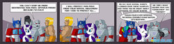 Size: 900x225 | Tagged: safe, artist:shibamura-prime, rarity, g4, comic, he-man, megatron, optimus prime, transformers